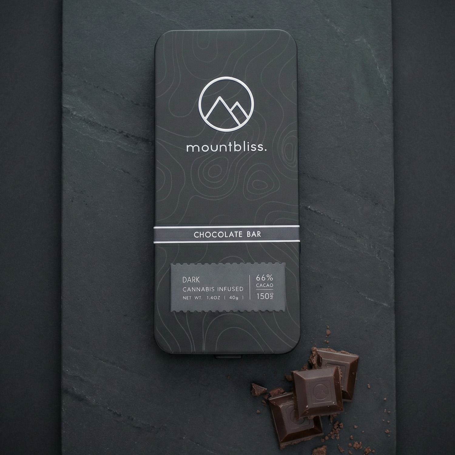 Dark Chocolate Bar – 150MG THC | 66% Cacao