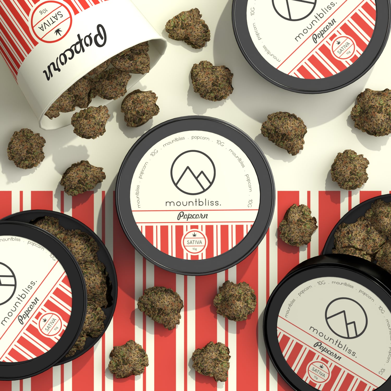 Sativa Mix Popcorn 10G THC Flower